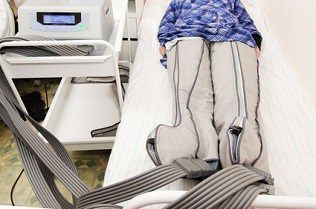 lipedema air compression therapy system in action in hospital